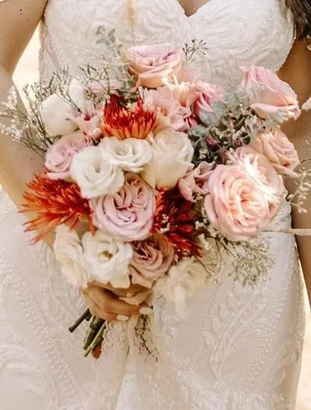 Bridal bouquet designed by Vintage Blooms, a Kansas City wedding florist